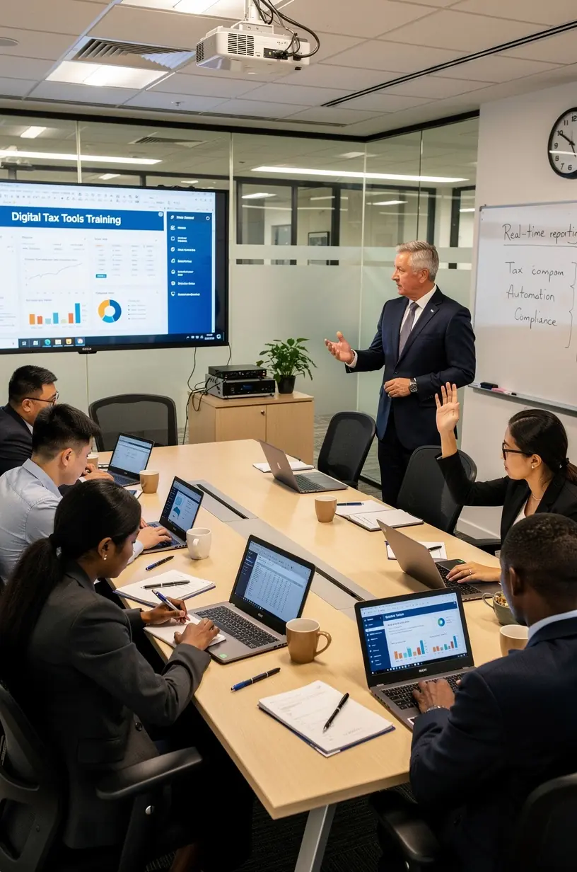 Professional team collaboration in modern office